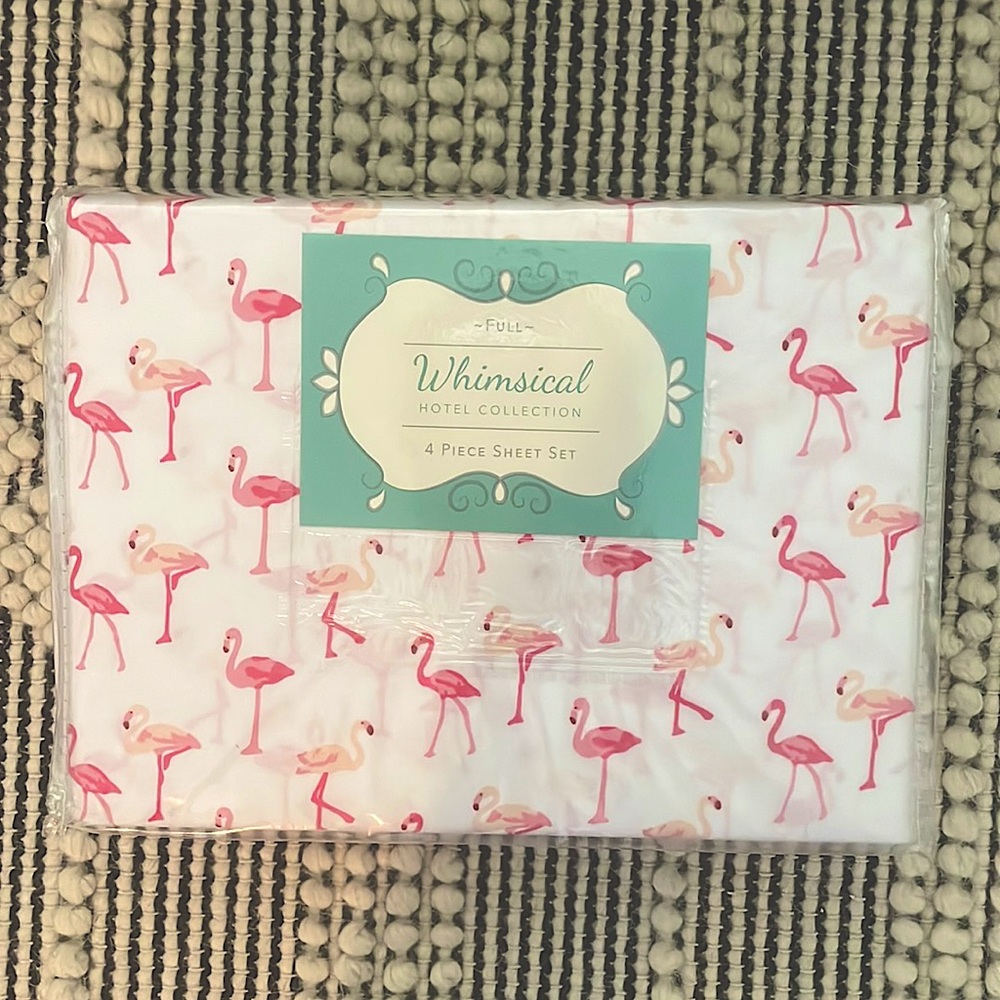 Flamingo FULL size 4 piece sheet set